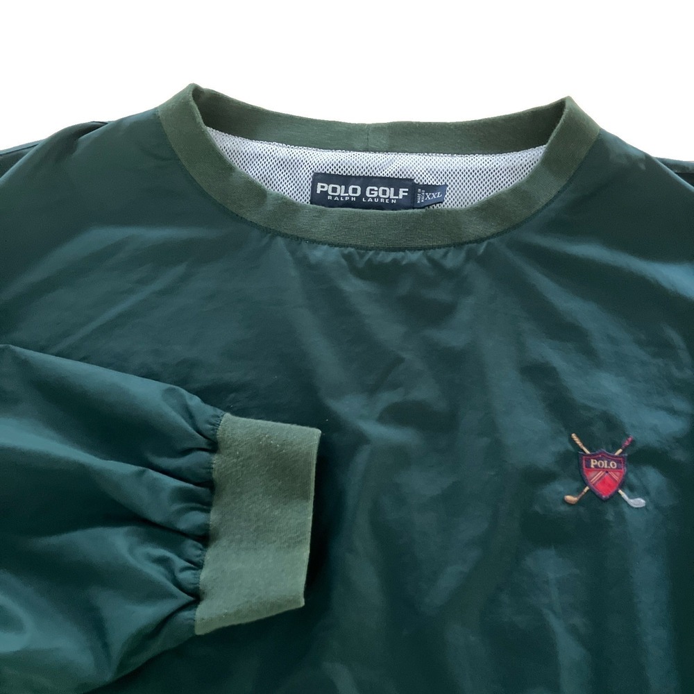 Vintage Polo Ralph Lauren Golf Pullover Windbreaker Jacket XXL Green